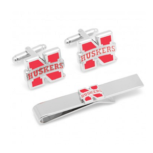 University of Nebraska Cufflinks and Tie Bar Gift Set